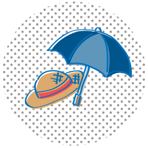 日傘と帽子