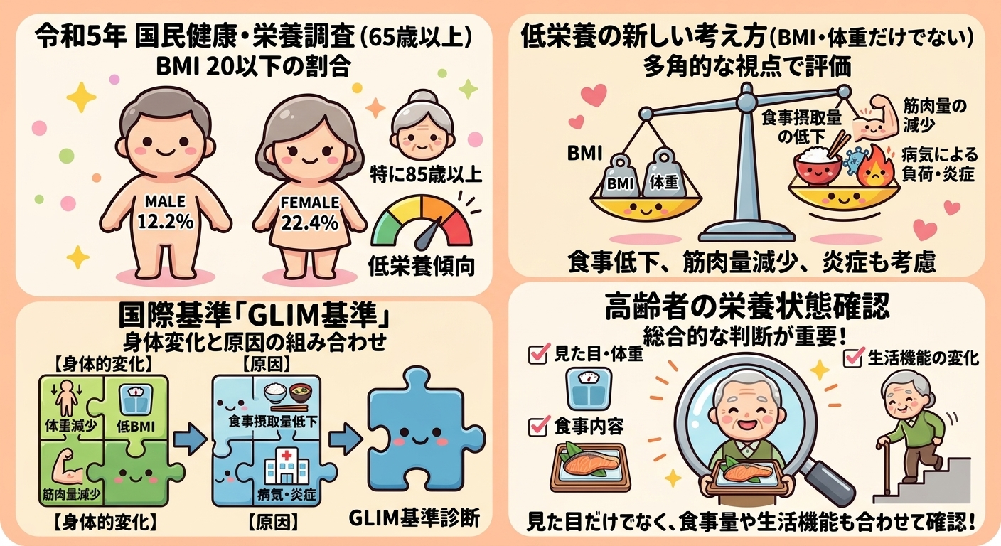 高齢者の低栄養は「体重」だけでは判断できない