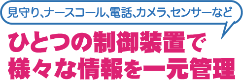 ひとつの制御装置で様々な情報を一元管理